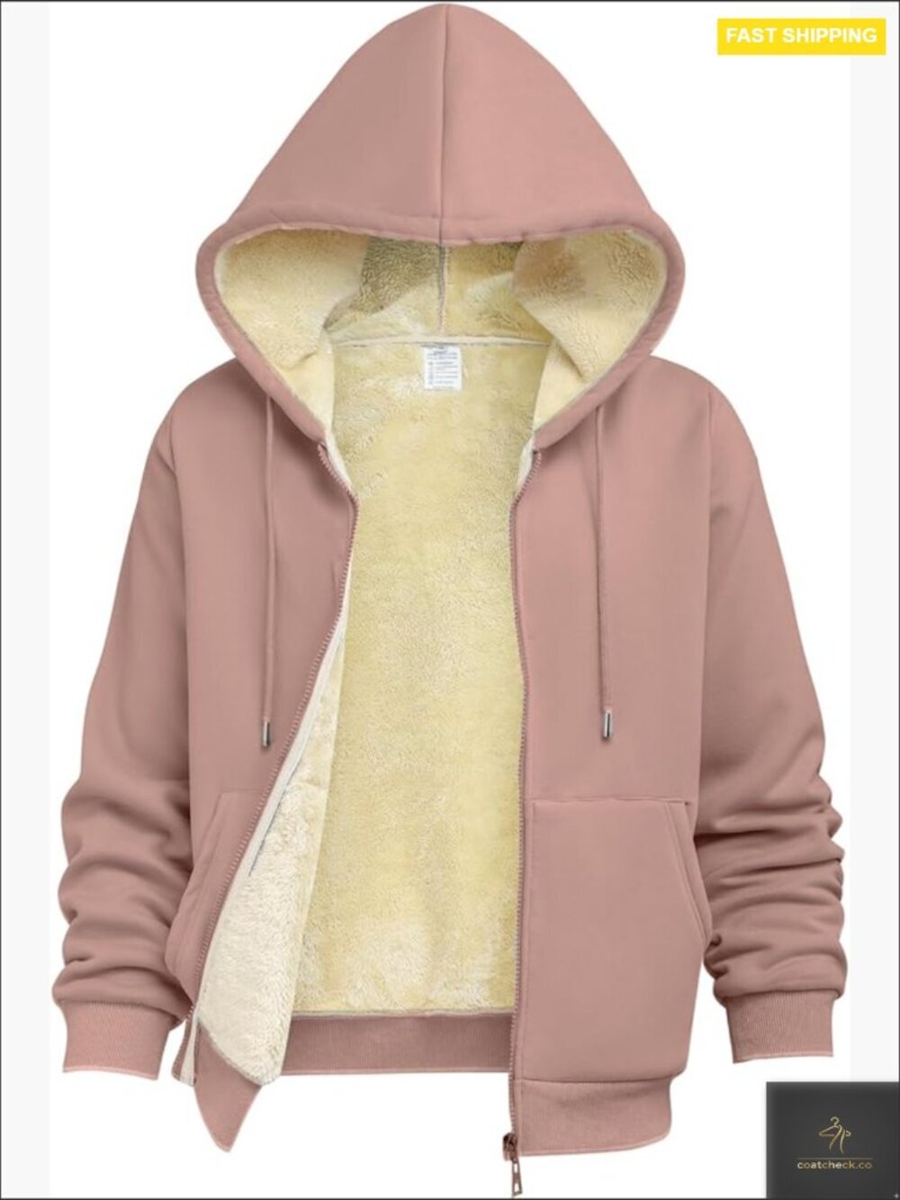 Full Zip Sherpa Lined Hoodie Ultra Warm Fleece Winter Jacket Cozy Thick